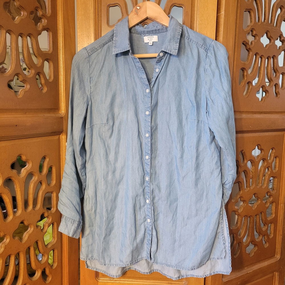 Crown & Ivy Women's Jean Shirt Size PS